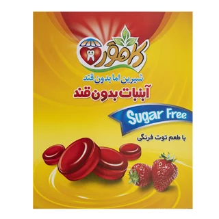 آبنبات بدون قند با طعم توت فرنگی کامور 160 گرم